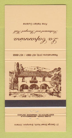Matchbook Cover - La Capannina Restaurant Italian Brampton ON 30 Strike