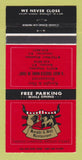 Matchbook Cover - Knight & Day Restaurant Vancouver Burnaby BC 30 Strike
