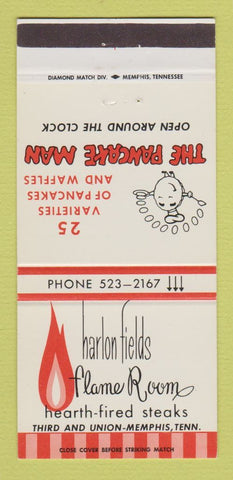 Matchbook Cover - Harlon Fields Flame Room Memphis TN Pancake Man 30 Strike