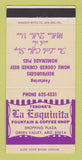 Matchbook Cover - La Esquinita Fountain Green Valley AZ  30 Strike