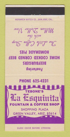 Matchbook Cover - La Esquinita Fountain Green Valley AZ  30 Strike