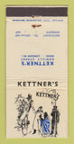 Matchbook Cover - Kettner's Restaurant London UK England WEAR 30 Strike