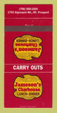 Matchbook Cover - Jameson's Charthouse Restaurant Mount Prospect IL 30 Strike