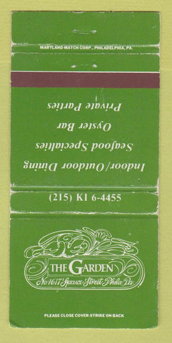 Matchbook Cover - The Garden Restaurant Philadelphia PA WEAR 30 Strike
