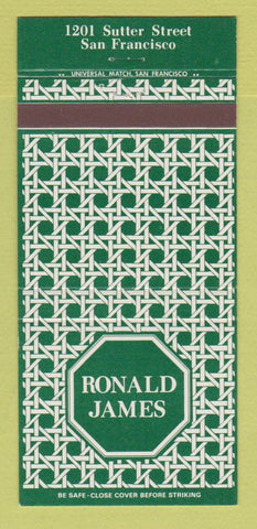 Matchbook Cover - Ronald James San Francisco CA Antiques Art 30 Strike