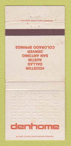Matchbook Cover - Denhome Dallas Houston Austin TX Denver WEAR 30 Strike