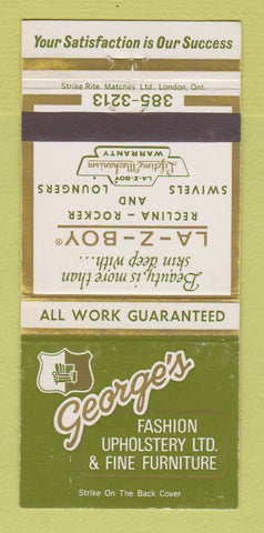 Matchbook Cover - George's Upholstery Furniture Hamilton ON WEAR 30 Strike