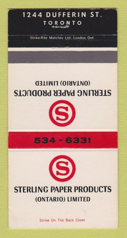 Matchbook Cover - Sterling Paper Products Toronto ON 30 Strike