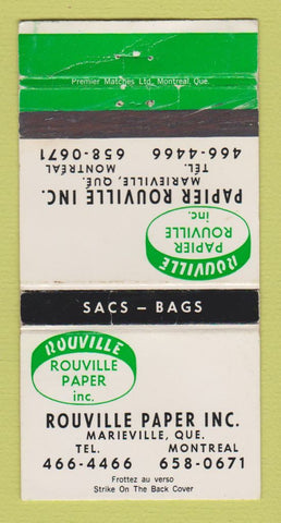 Matchbook Cover - Rouville Paper Montreal QC Marieville WEAR 30 Strike