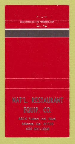 Matchbook Cover - National Restaurant Equipment Atlanta GA 30 Strike