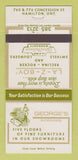 Matchbook Cover - George's Interiors Furniture Hamilton ON La Z Boy 30 Strike