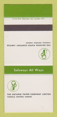Matchbook Cover - Ontario Paper Company Thorold ON SAMPLE 30 Strike