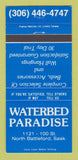 Matchbook Cover - Waterbed Paradise North Battleford SK 30 Strike