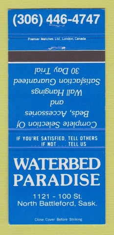 Matchbook Cover - Waterbed Paradise North Battleford SK 30 Strike