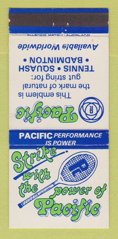 Matchbook Cover - Pacific Tennis Squash Badminton String New Zealand 30 Strike