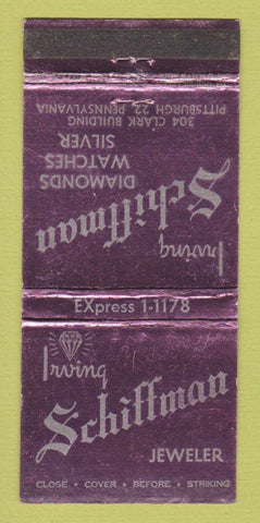 Matchbook Cover - Irving Schiffman Jewelry Pittsburgh PA WEAR 30 Stick