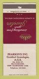 Matchbook Cover - Pearson's Jewelry Gemologists Manchester NH CREASED 30 Strike