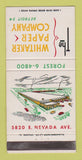 Matchbook Cover - Whitaker Paper Company Detroit MI WEAR 30 Strike