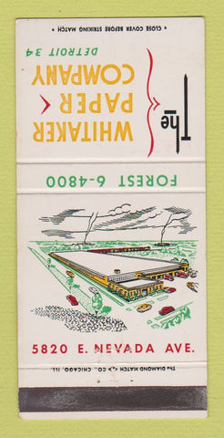 Matchbook Cover - Whitaker Paper Company Detroit MI WEAR 30 Strike