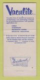 Matchbook Cover - Vaculite Metal Paper Hamilton OH Cambridge MA WEAR 30 Strike