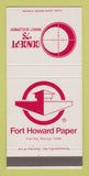 Matchbook Cover - Fort HOWard Paper Green Bay WI Concept 75 30 Strike