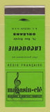 Matchbook Cover - Magasin Cle Lachouchie Music? Orleans France WEAR
