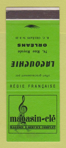 Matchbook Cover - Magasin Cle Lachouchie Music? Orleans France WEAR