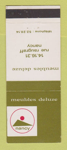 Matchbook Cover - Meubles Deluze Nancy France Rue Raugraff