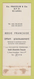 Matchbook Cover - Sepec Armoires Seche Linge Furniture Laval France