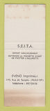 Matchbook Cover - Florida Swimming Pools? Paris France WEAR