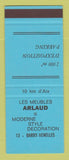 Matchbook Cover - Les Meubles Arlaud Barry Venelles France