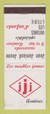 Matchbook Cover - Jean Janiaud Jeune Clothes? France WORN