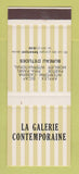 Matchbook Cover - La Galerie Contemporaine France