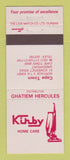 Matchbook Cover - Kirby Vacuum Cleaners Greenpoint Cape Town South Africa