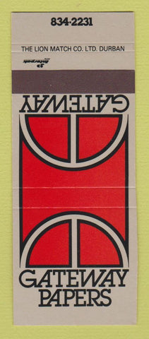 Matchbook Cover - Gateway Papers South Africa SAMPLE