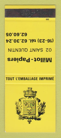 Matchbook Cover - Millot Papiers Paper Saint Quentin France SAMPLE