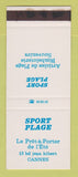 Matchbook Cover - Sport Plage Cannes France WEAR
