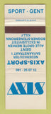 Matchbook Cover - Axis Sport Nederkouter Gent