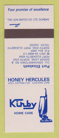 Matchbook Cover - Kirby Vacuum Cleaners Port Elizabeth South Africa SAMPLE