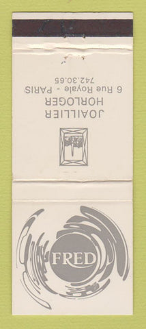 Matchbook Cover - Fred Joaillier Horloger Paris France