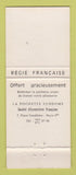 Matchbook Cover - Fred Joaillier Horloger Paris France