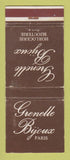 Matchbook Cover - Grenelle Bijoux Horlogerie Bijouterie Paris France WEAR