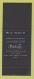 Matchbook Cover - Bijoux Burma Paris France Nice