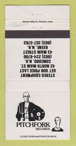 Matchbook Cover - Pitchfork Recordsx Keene Concord NH Stereo WEAR 30 Strike