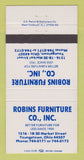 Matchbook Cover - Robins Furniture Youngstown OH 30 Strike