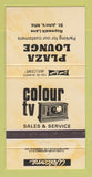 Matchbook Cover - Plaza Lounge TV Sales St John's NF 30 Strike