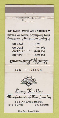 Matchbook Cover - Larry Kunkler Jewelry St Louis MO 30 Strike