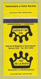 Matchbook Cover - Roi De La Radio Quebec QC 30 Strike
