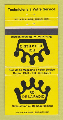 Matchbook Cover - Roi De La Radio Quebec QC 30 Strike