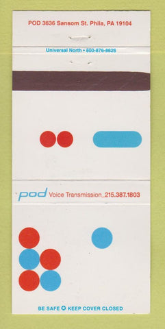 Matchbook Cover - Pod Voice Transmission Philadephia PA recording 30 Strike